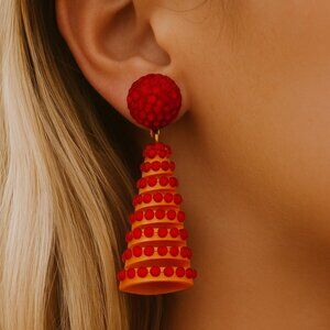 🌀Vintage🌀 Rhinestoned Spiral Clip On Earrings